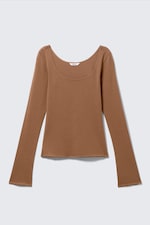 Marron - Top Slim Fit à manches longues - 4