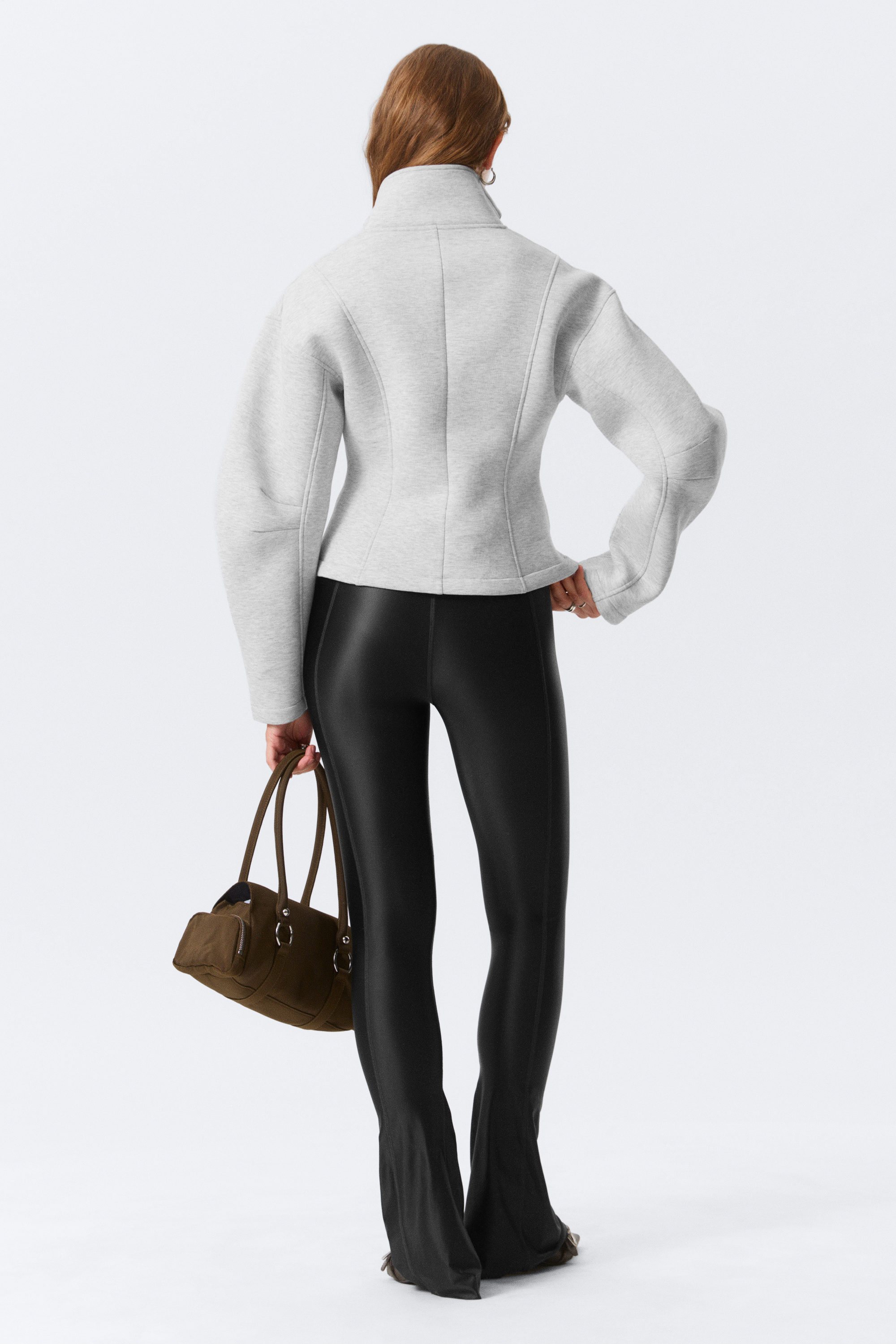 Schwarz - Flared Stretchhose mit niedrigem Bund - 3