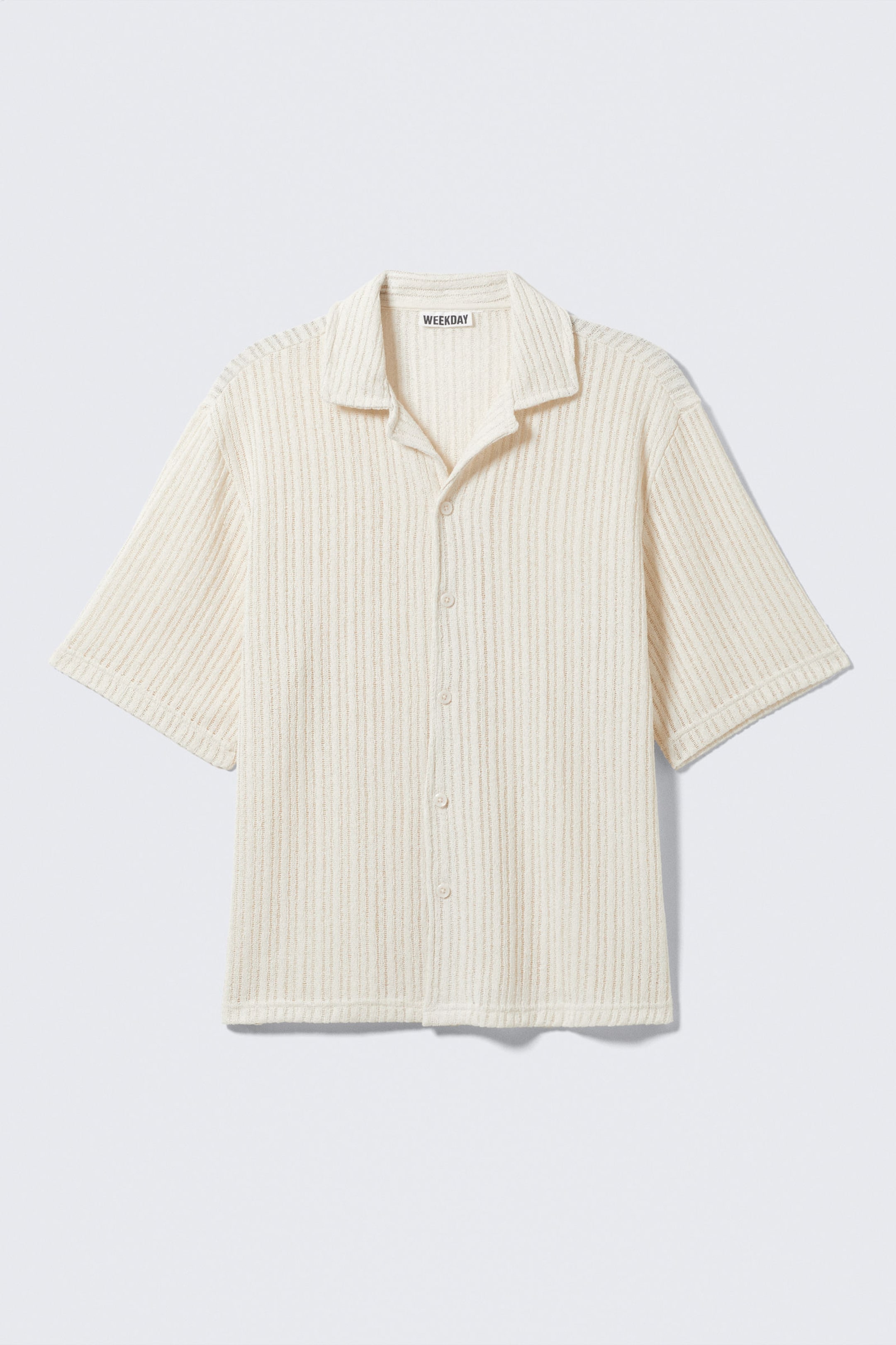 #EEECE0 - Textured Short-Sleeved Resort Shirt - 2