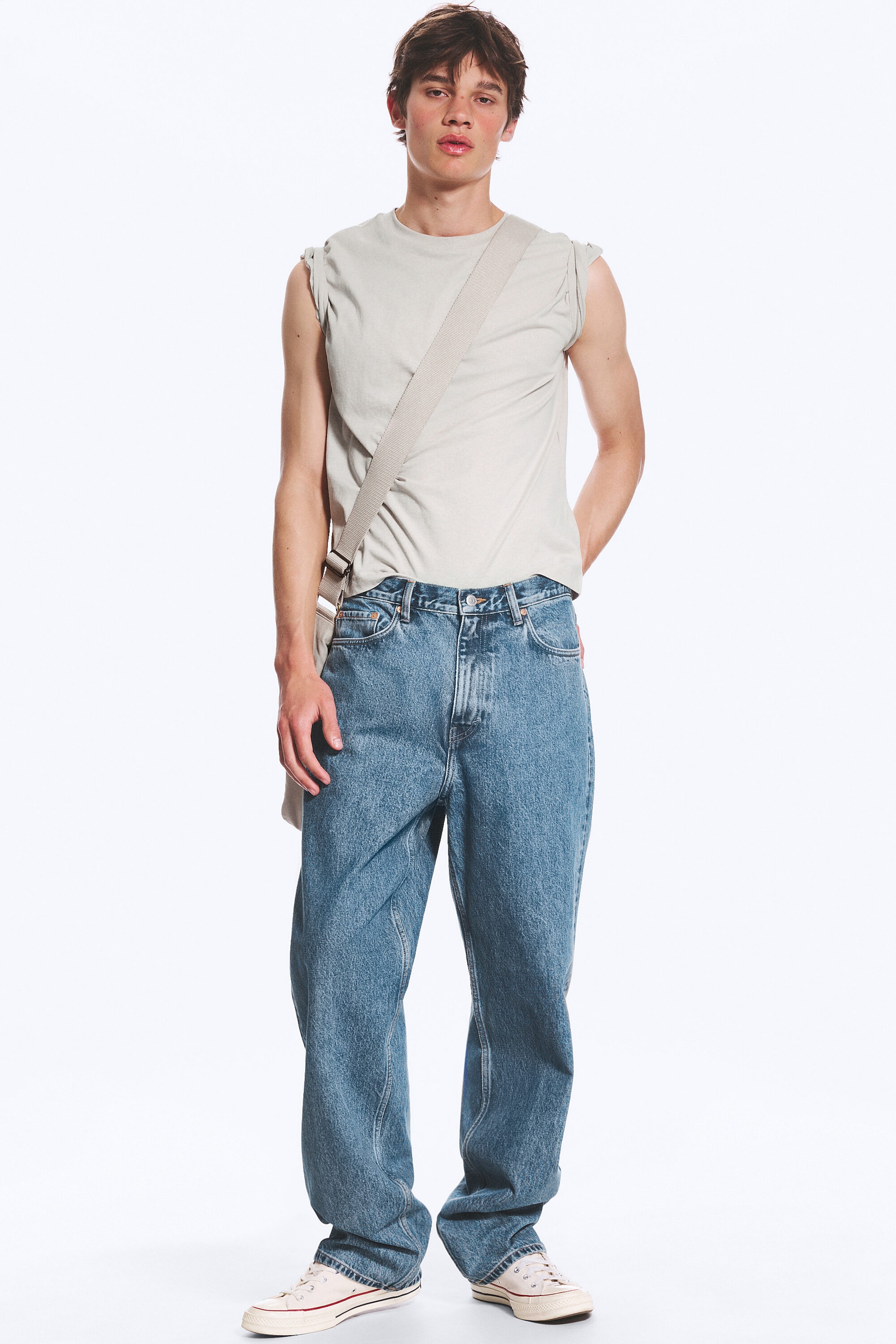 90s Blue - Mittelblau - Galaxy Mid Waist Loose Straight Jeans - 2