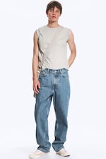90s Blue - Mittelblau - Galaxy Mid Waist Loose Straight Jeans - 2
