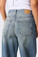 Jackpot Blue - Medium Blue - Rail Mid Rise Loose Wide Leg Jeans - 4