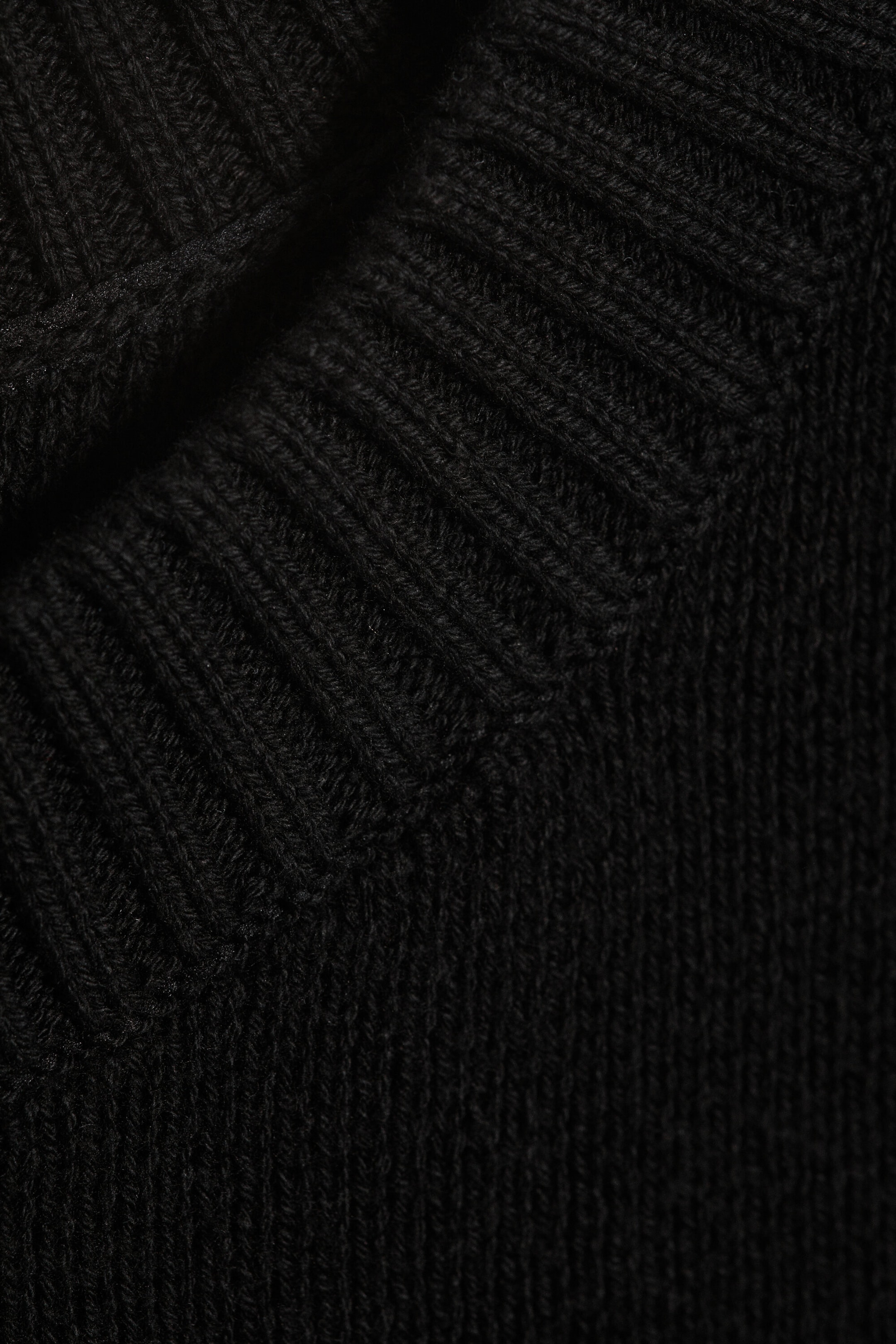 Schwarz - Rückenprint - Oversized Strickpullover aus Baumwolle mit Grafik - 5
