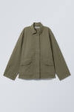 Dark Khaki Green - Washed Ripstop Jacket - 4