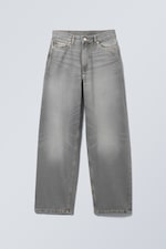 Misty Grey - Light Grey - Rail Mid Rise Loose Wide Leg Jeans - 0