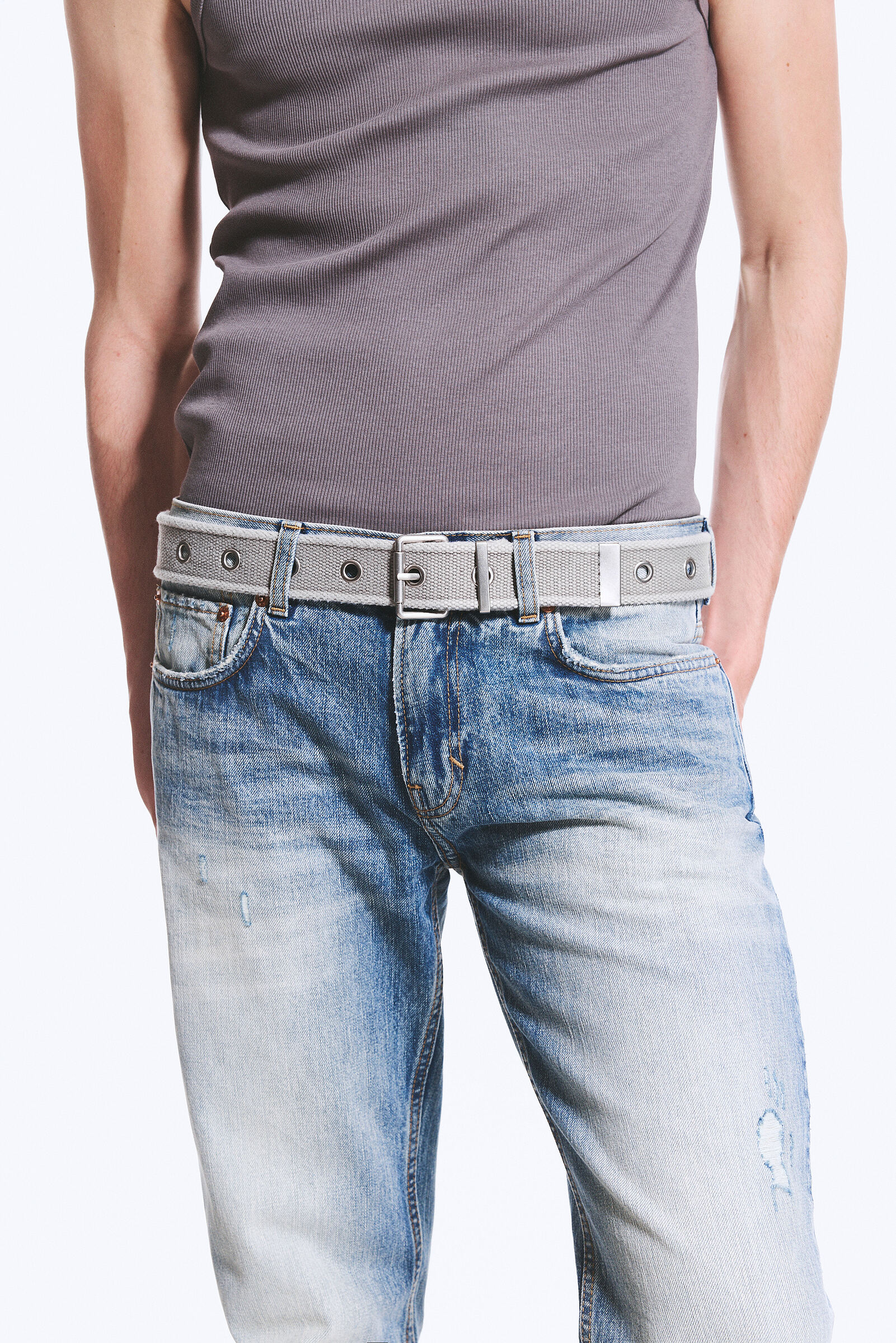 Cotton Canvas Eyelet Belt