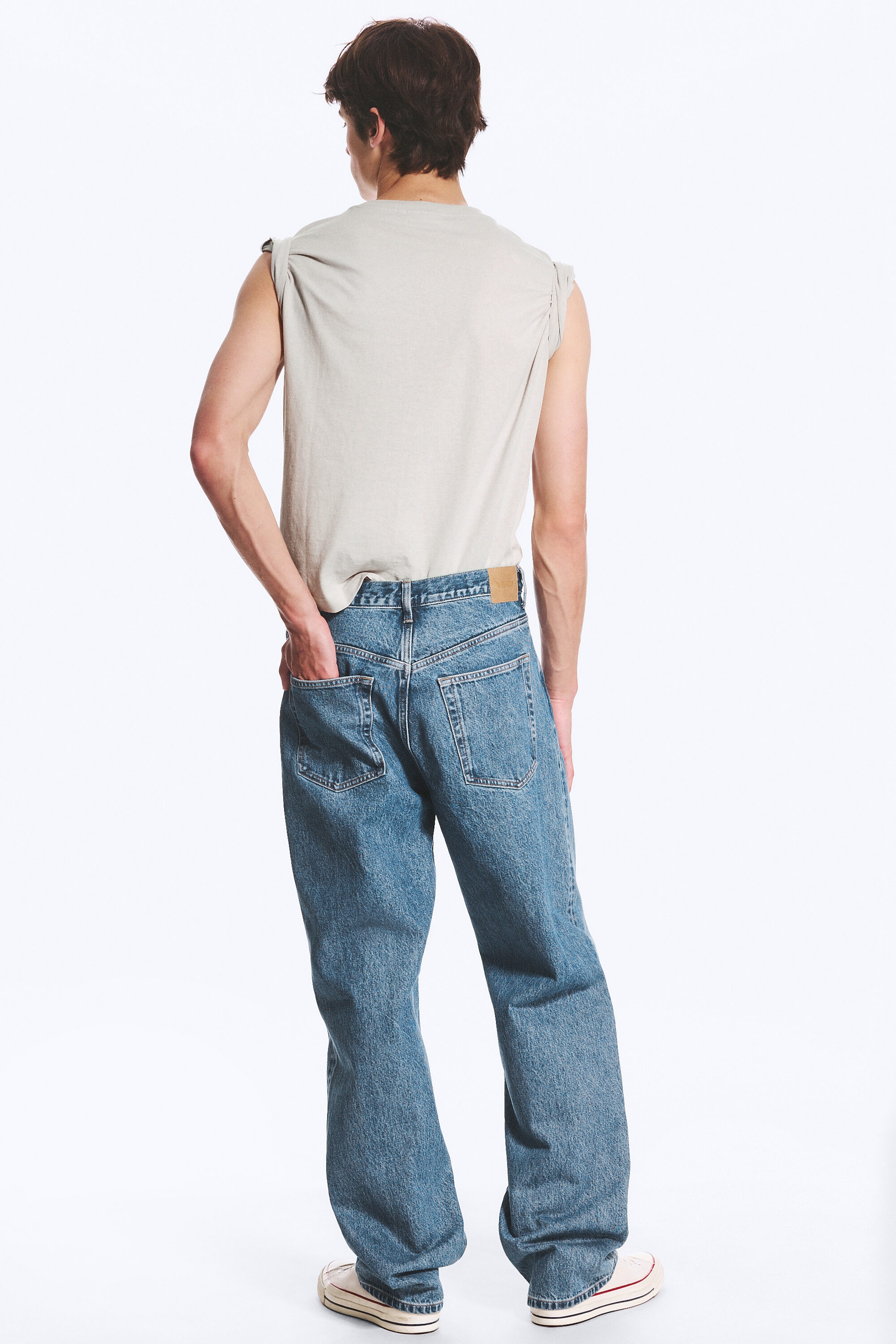 90s Blue - Mittelblau - Galaxy Mid Waist Loose Straight Jeans - 4