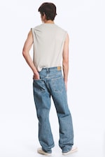 90s Blue - Mittelblau - Galaxy Mid Waist Loose Straight Jeans - 4