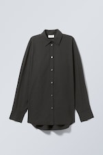 Dark Black - Regular Poplin Shirt - 0
