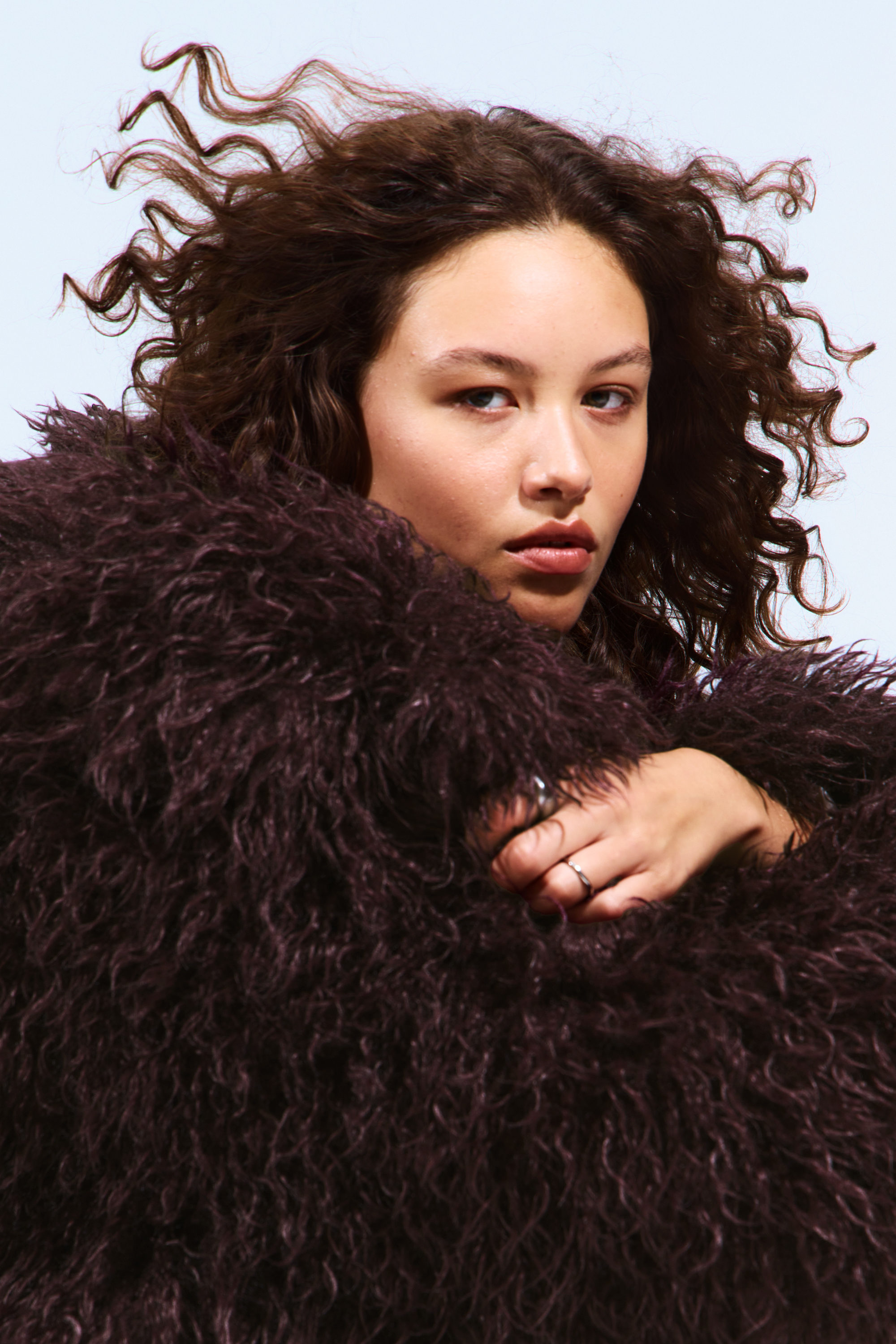 Burgundy - Faux Fur Jacket - 4