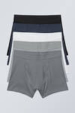 Black/Blue/White/Grey - 5-pack Boxer Briefs - 0