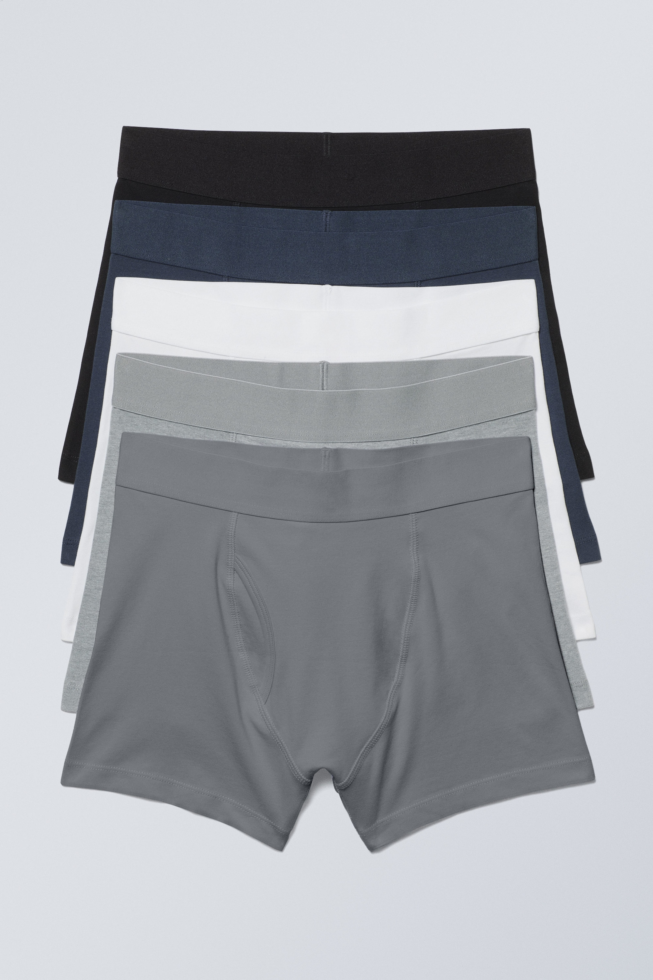 Black/Blue/White/Grey - 5-pack Boxer Briefs
