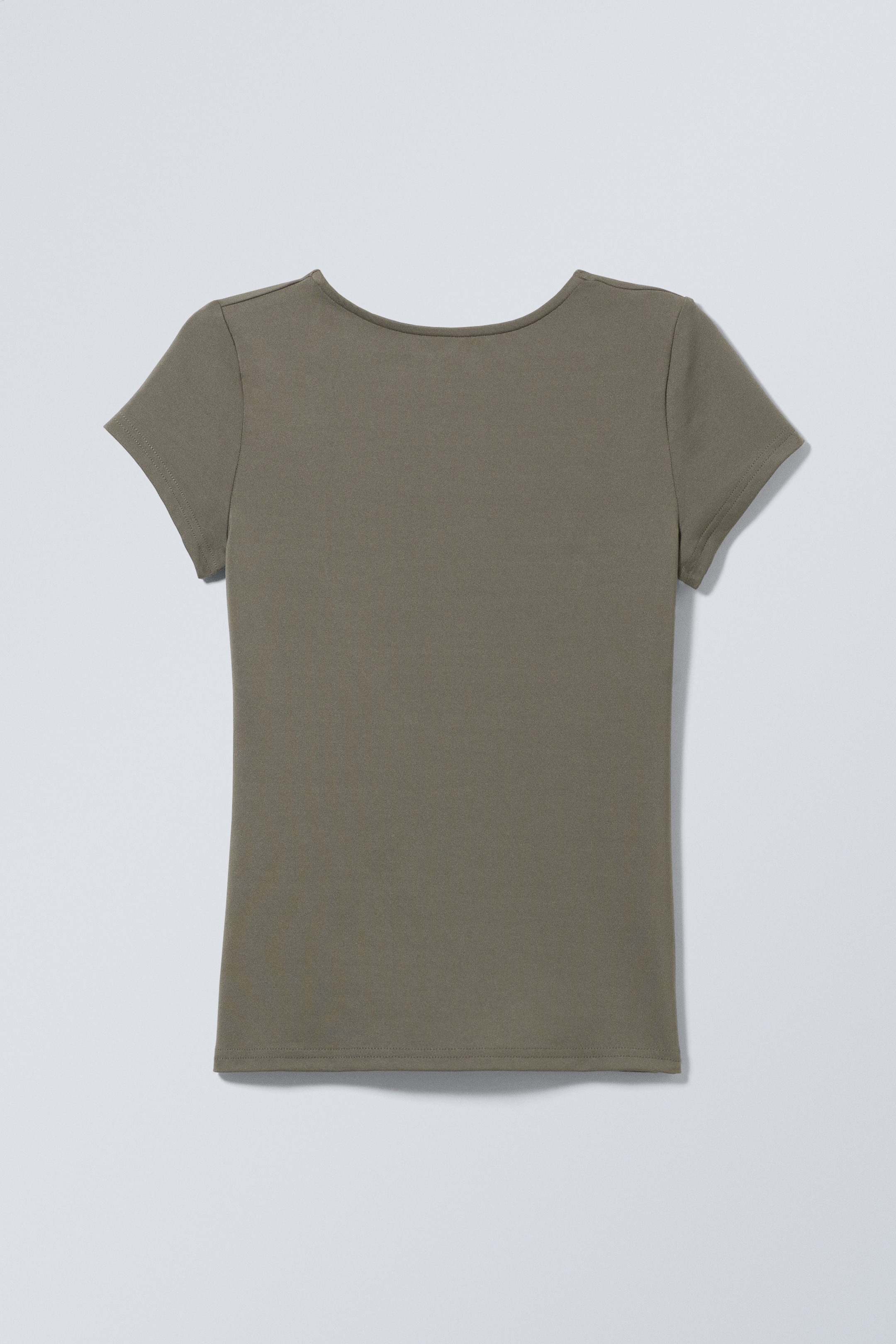 Vert kaki foncé - T-shirt à dos ouvert Gizem - 0