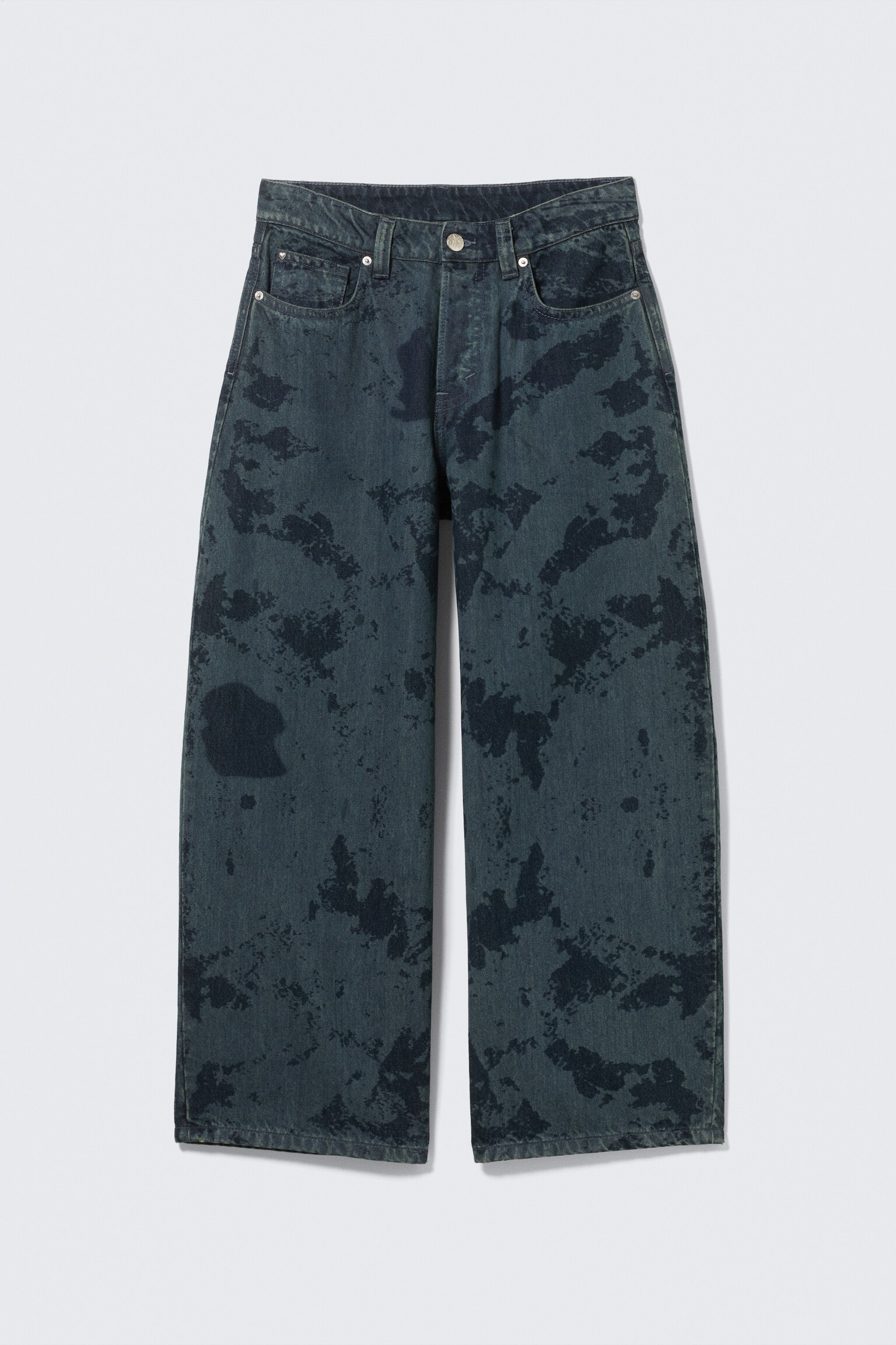 Peggy Low Rise Loose Baggy Leg Jeans - Aegean tie dye/Haunted Black - Black - 2
