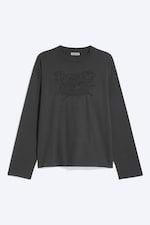 Dark Grey Print - Kastiges Langarmshirt mit Grafikprint - 4