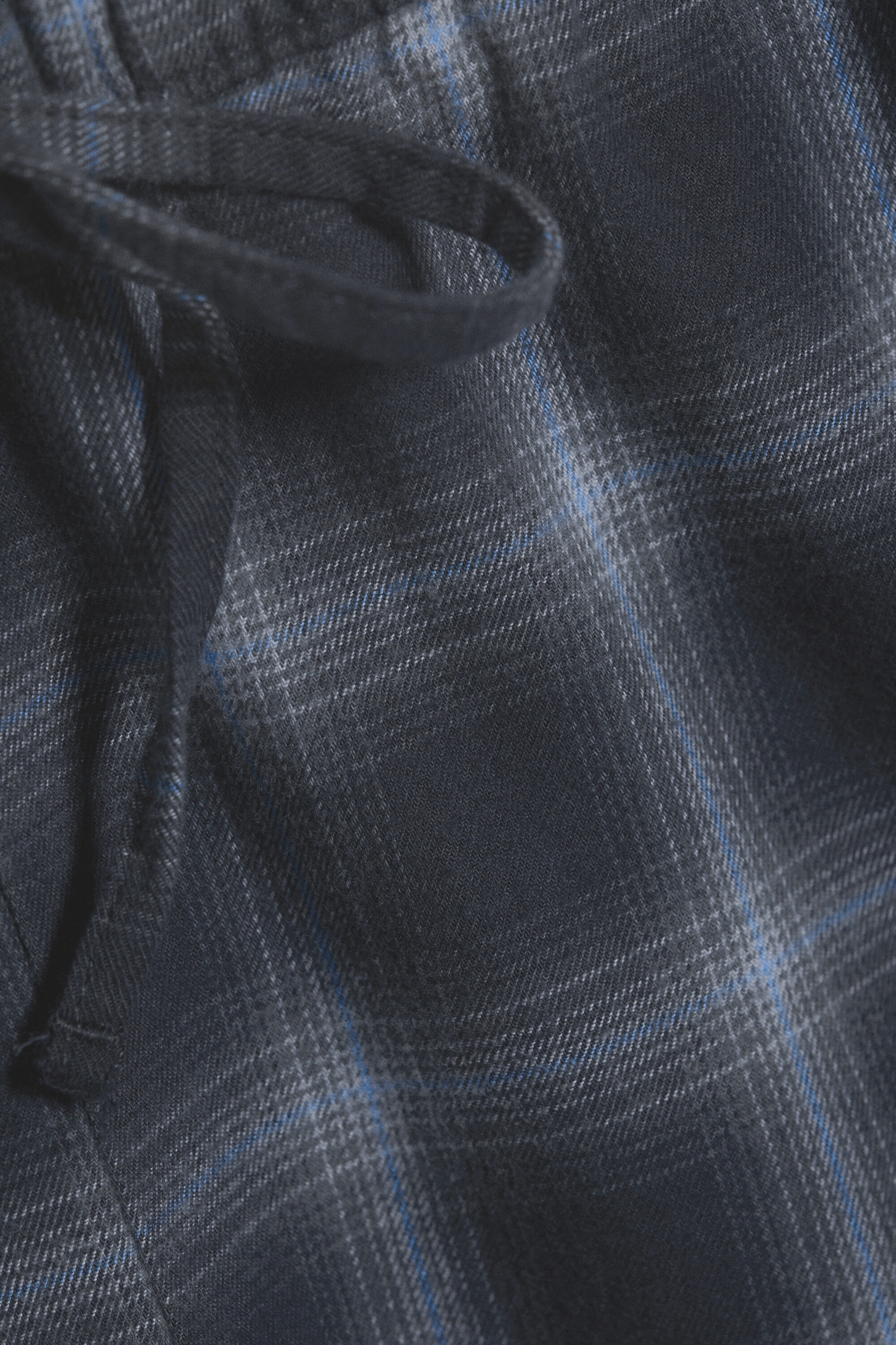 Checked Black & Blue - Wide Flannel Pyjama Trousers - 5