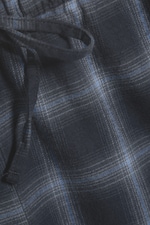 Checked Black & Blue - Wide Flannel Pyjama Trousers - 5