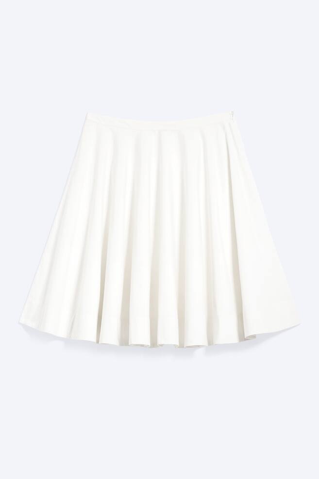 Gonna a ruota in cotone - Bianco polvere - 1