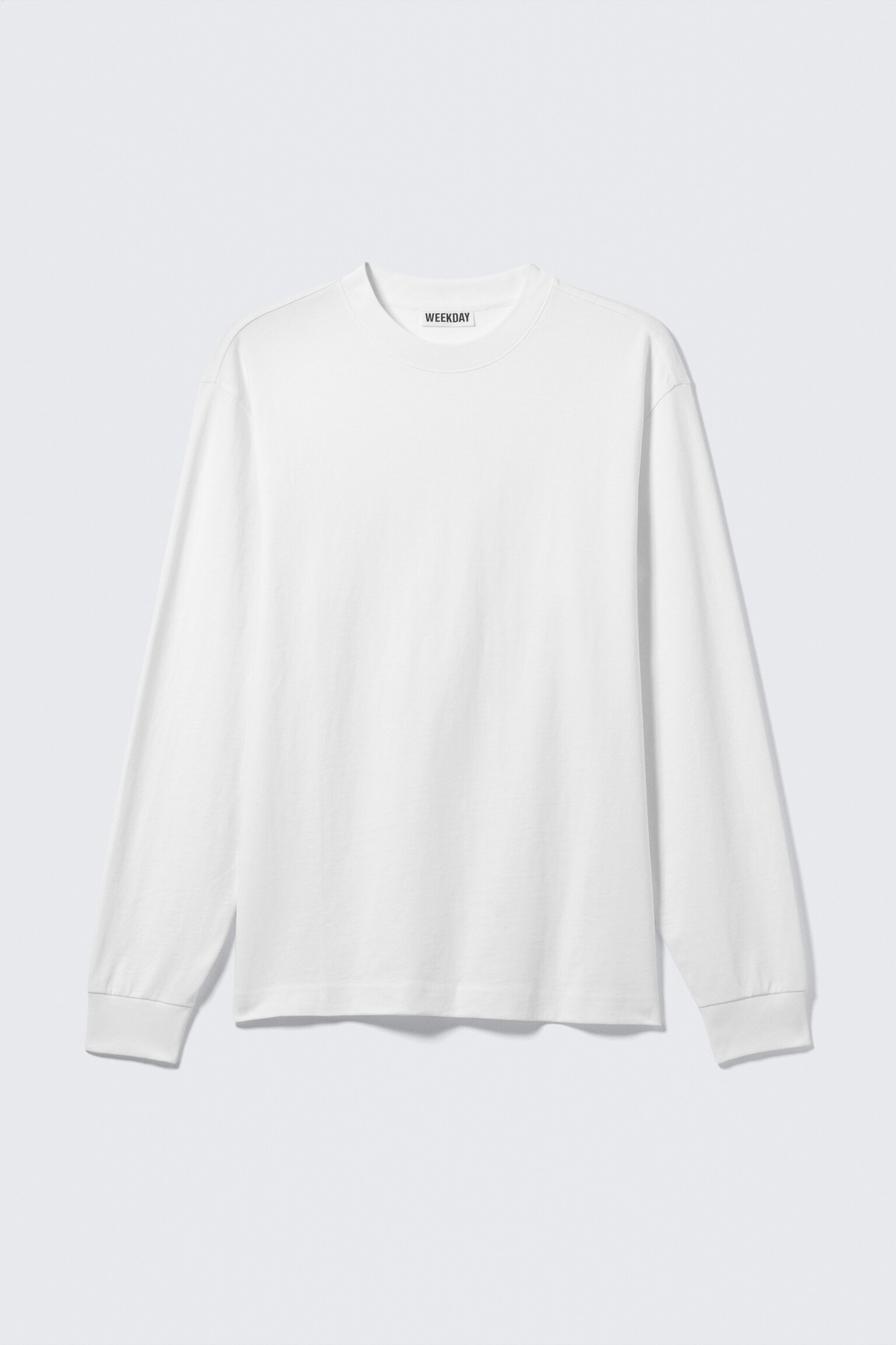 Relaxed Long-Sleeved Cotton T-shirt - White/Black - 2