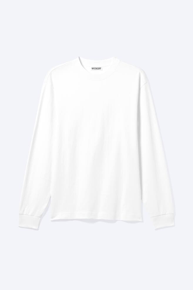 T-shirt a maniche lunghe Relaxed - Bianco/Nero - 1