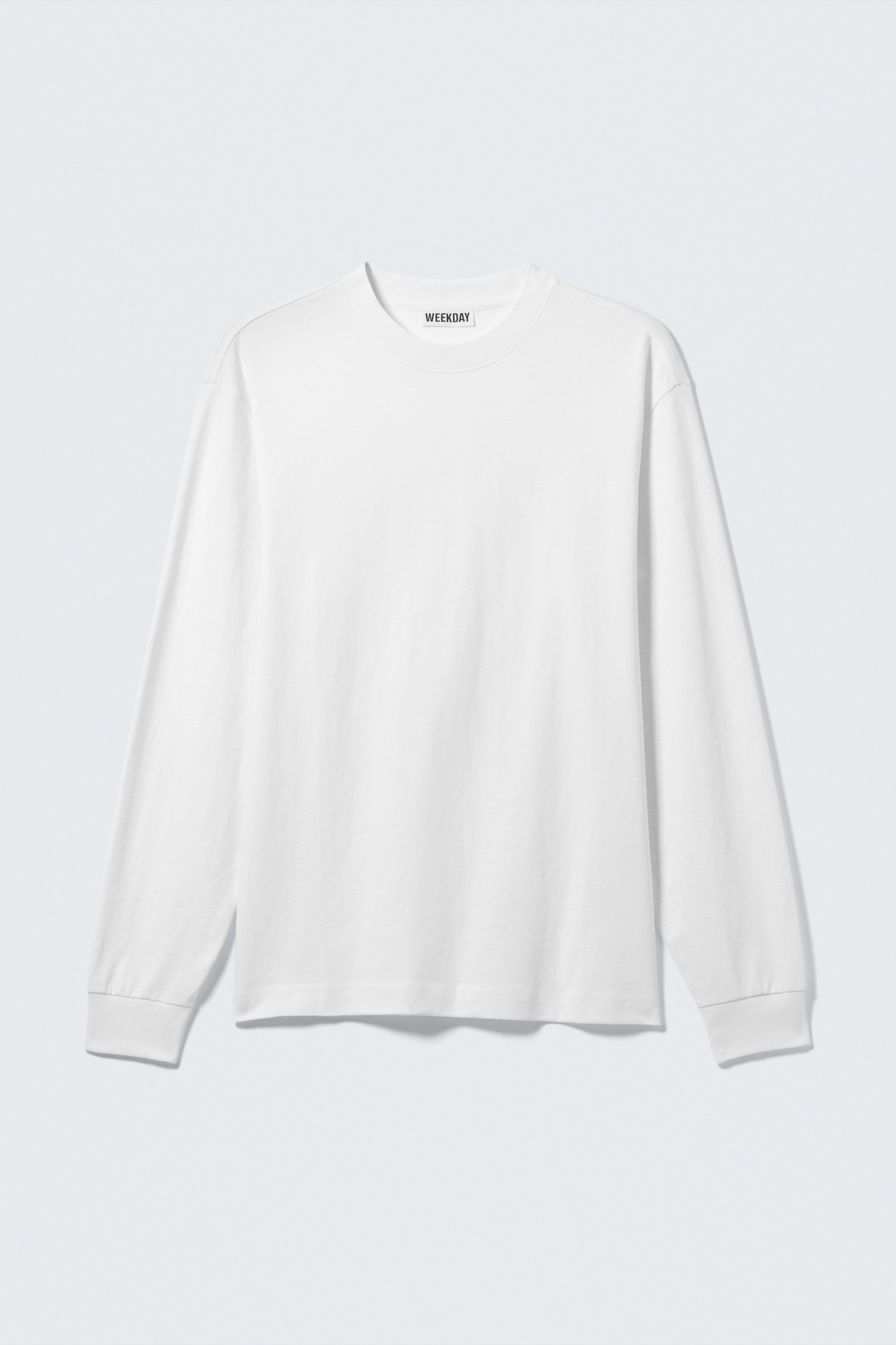 Relaxed Long-Sleeved Cotton T-shirt - White/Black - 2