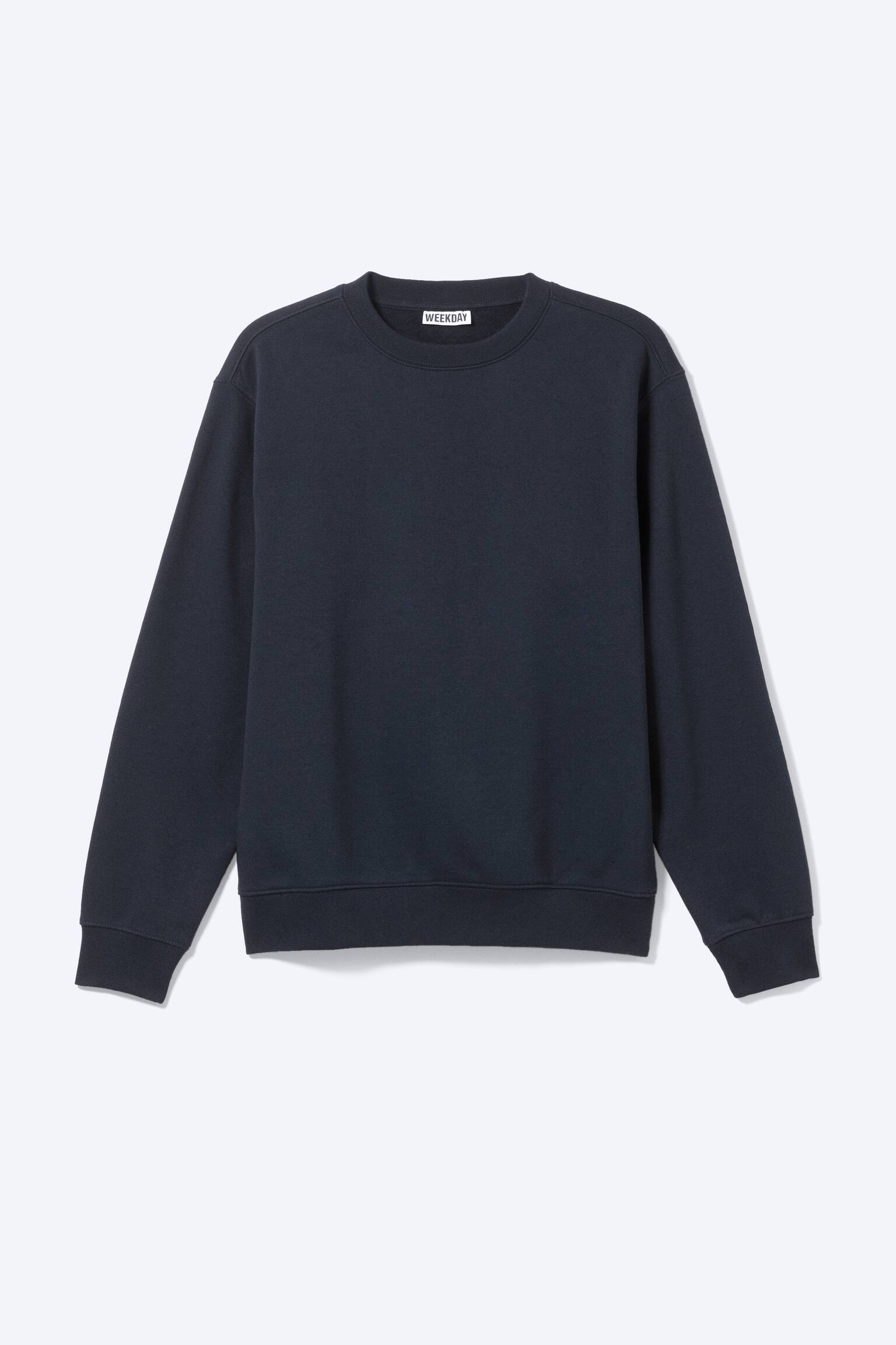 Klassisches Sweatshirt - Dunkelblau/Verwaschenes Hellgrau-Melange/Schwarz/Blau/Helles, staubiges Khakigrün