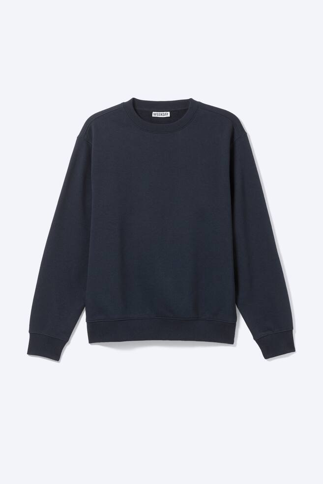 Sweatshirt Clássica - Azul-escuro/Mescla Cinzento Claro/Preto - 1