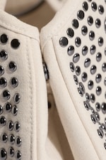 Ljus Mullvad - Canvasväska med nitar - 5