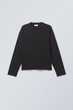 Schwarz - Großartiges Longsleeve in Boxy-Passform - 0