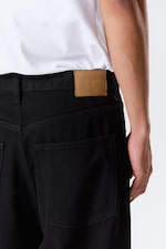 Black Rinse - Black - Astro Mid Rise Loose Baggy Leg Unisex Jeans - 5