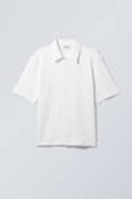 White - Loose Structured Short Sleeve Shirt - 0