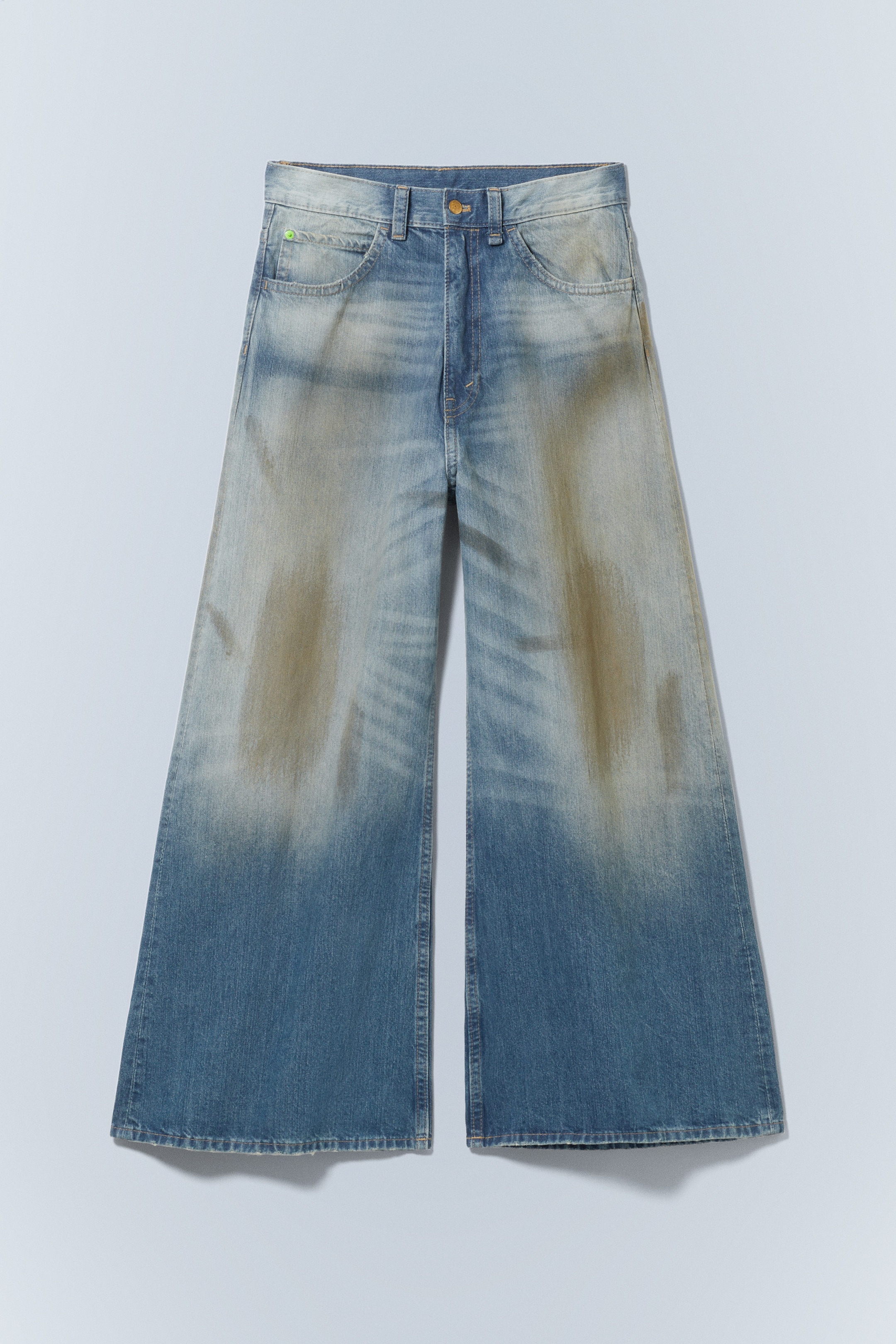 Grime Blue - Rad Super Regular Waist Loose Wide Jeans - 0
