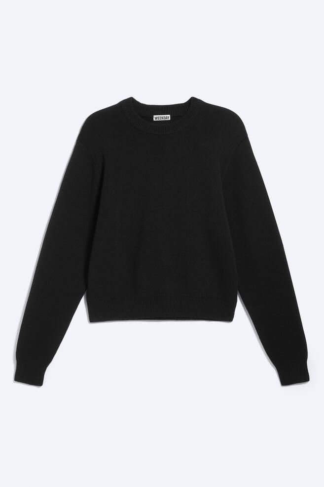 Baumwollpullover - Schwarz/Flieder - 1