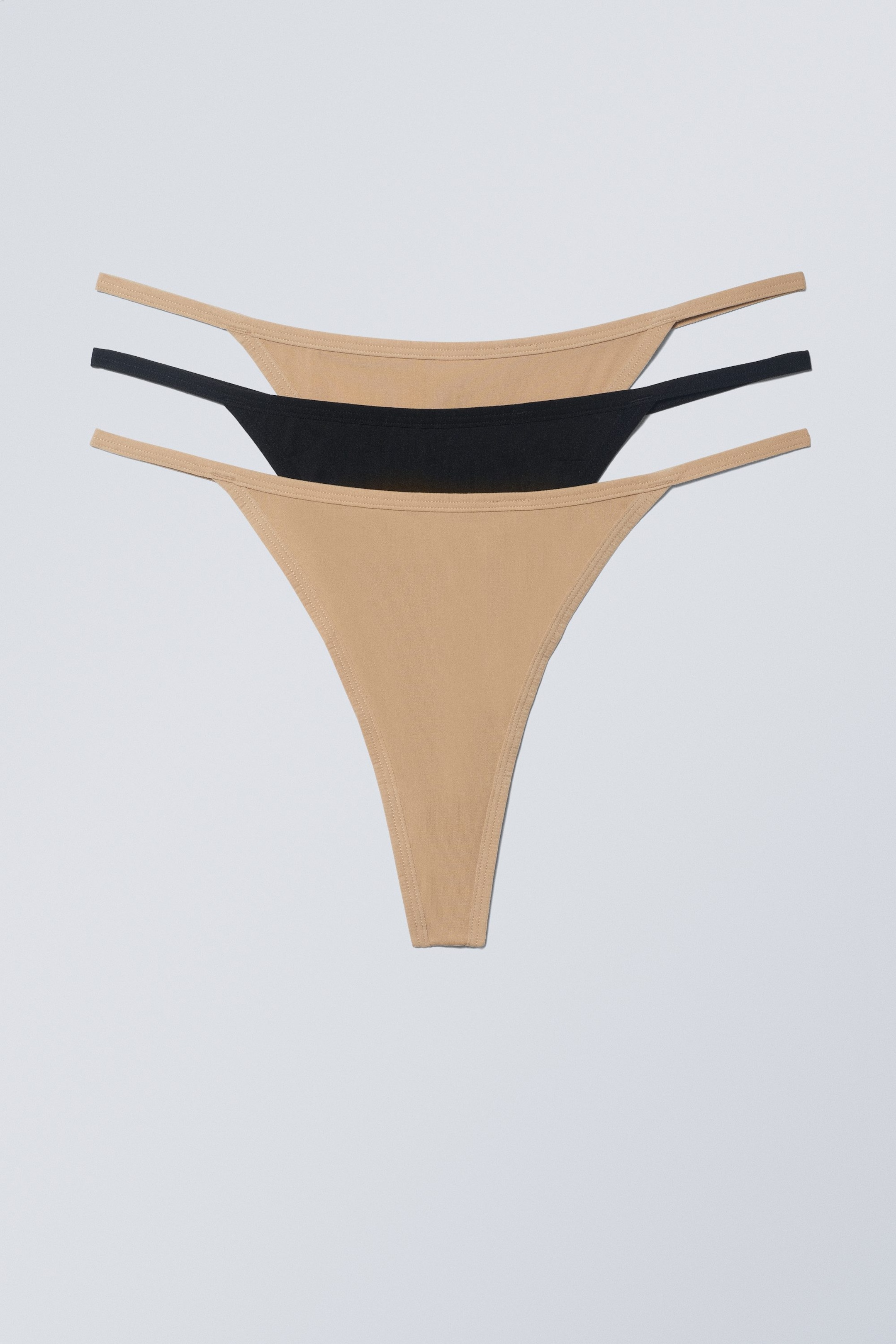 Svart Beige - 3-pack G-string Thong Soul - 0