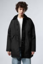 Zwart - Oversized gewatteerde jas van nylon - 3