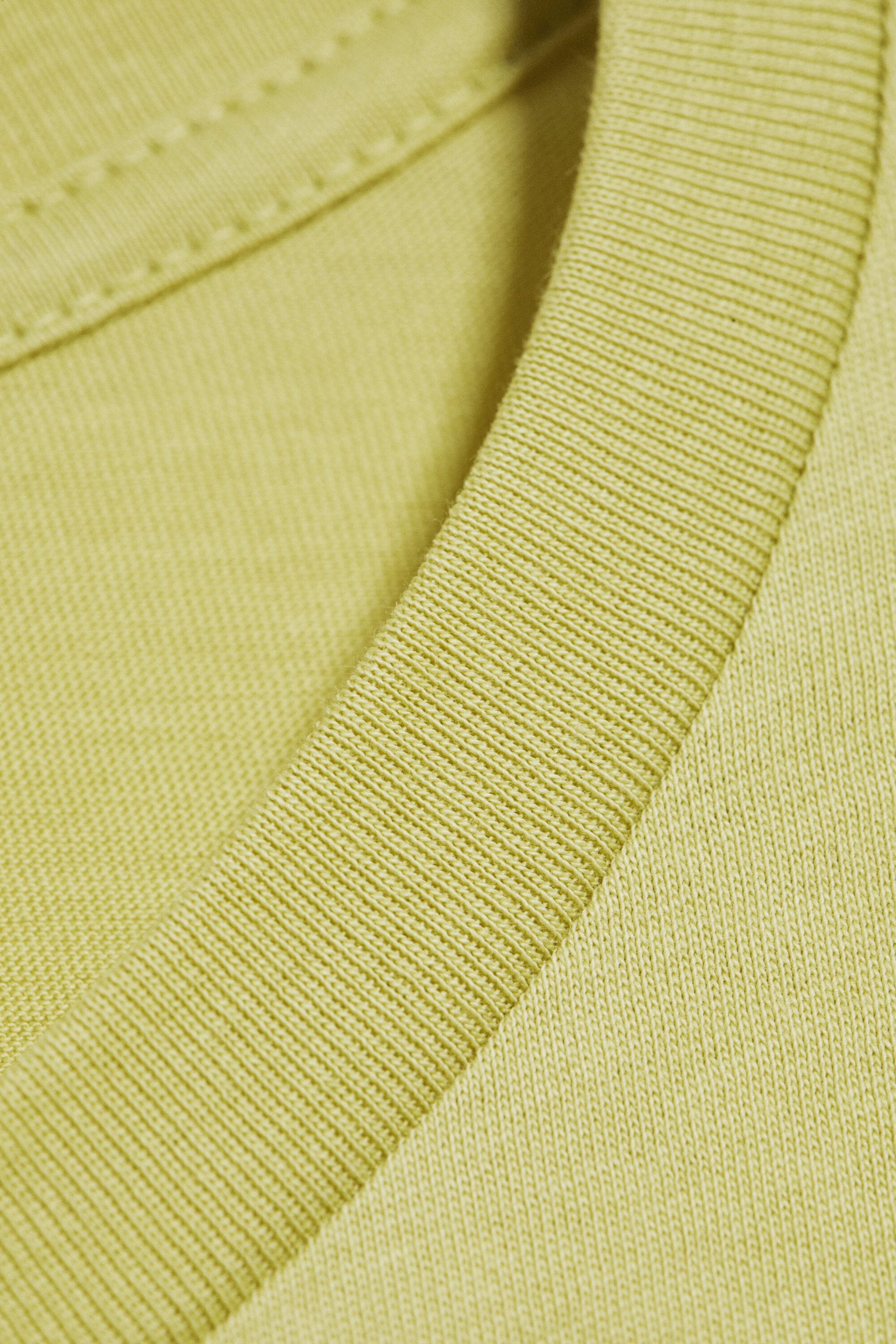 Dusty Lime - Shrunken Long-Sleeved Cotton T-shirt - 4