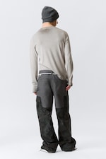 Staubblau & Camouflage - Lockere Patchwork-Cargohose - 6