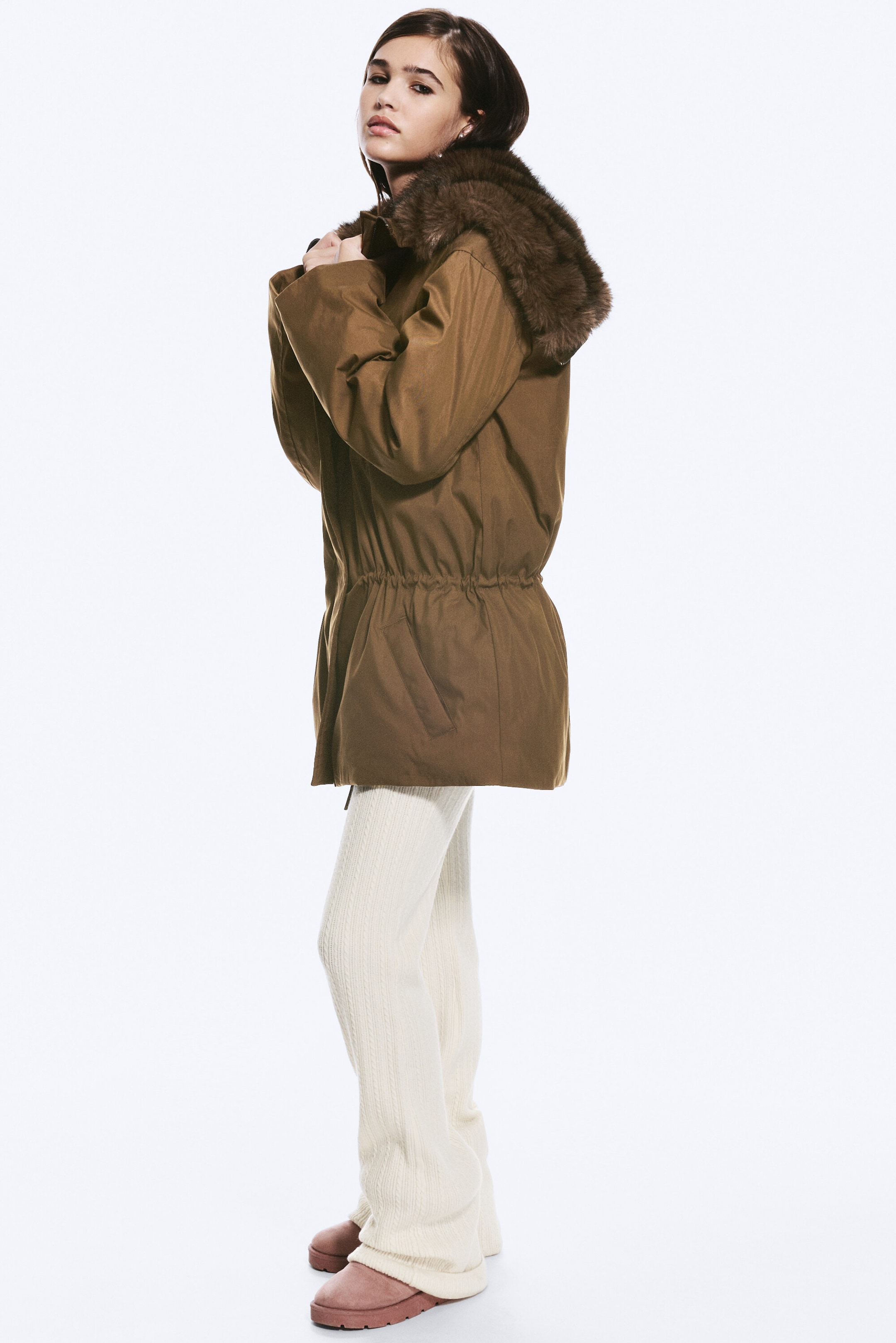 Brown - Fur-Trimmed Cotton Canvas Parka - 3