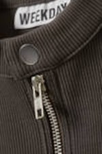 Dunkelgrau - Ärmelloses, geripptes Zip-Top - 4