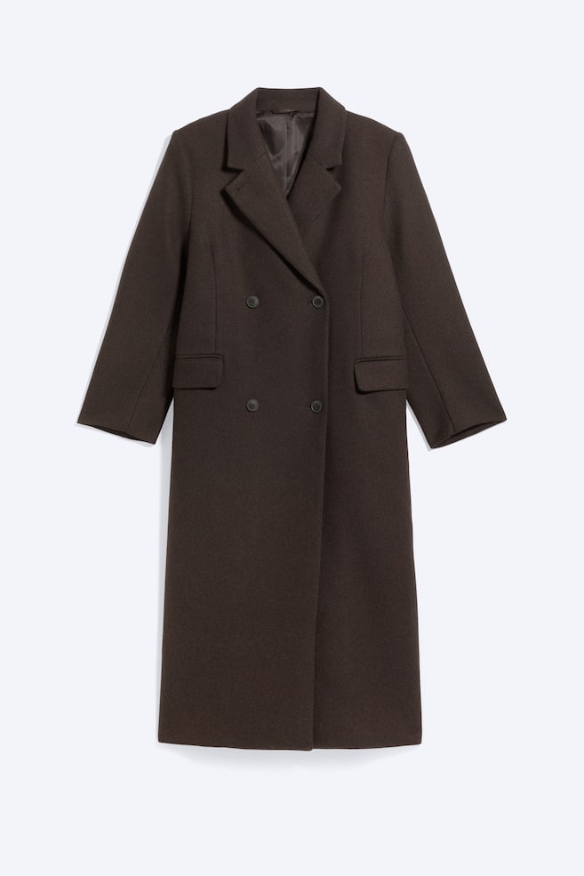 LOGAN DOUBLE-BREASTED WOOL-BLEND COAT - Dark Brown/Black/Dark Grey Melange/Striped Dark Grey/Brown Melange - 1
