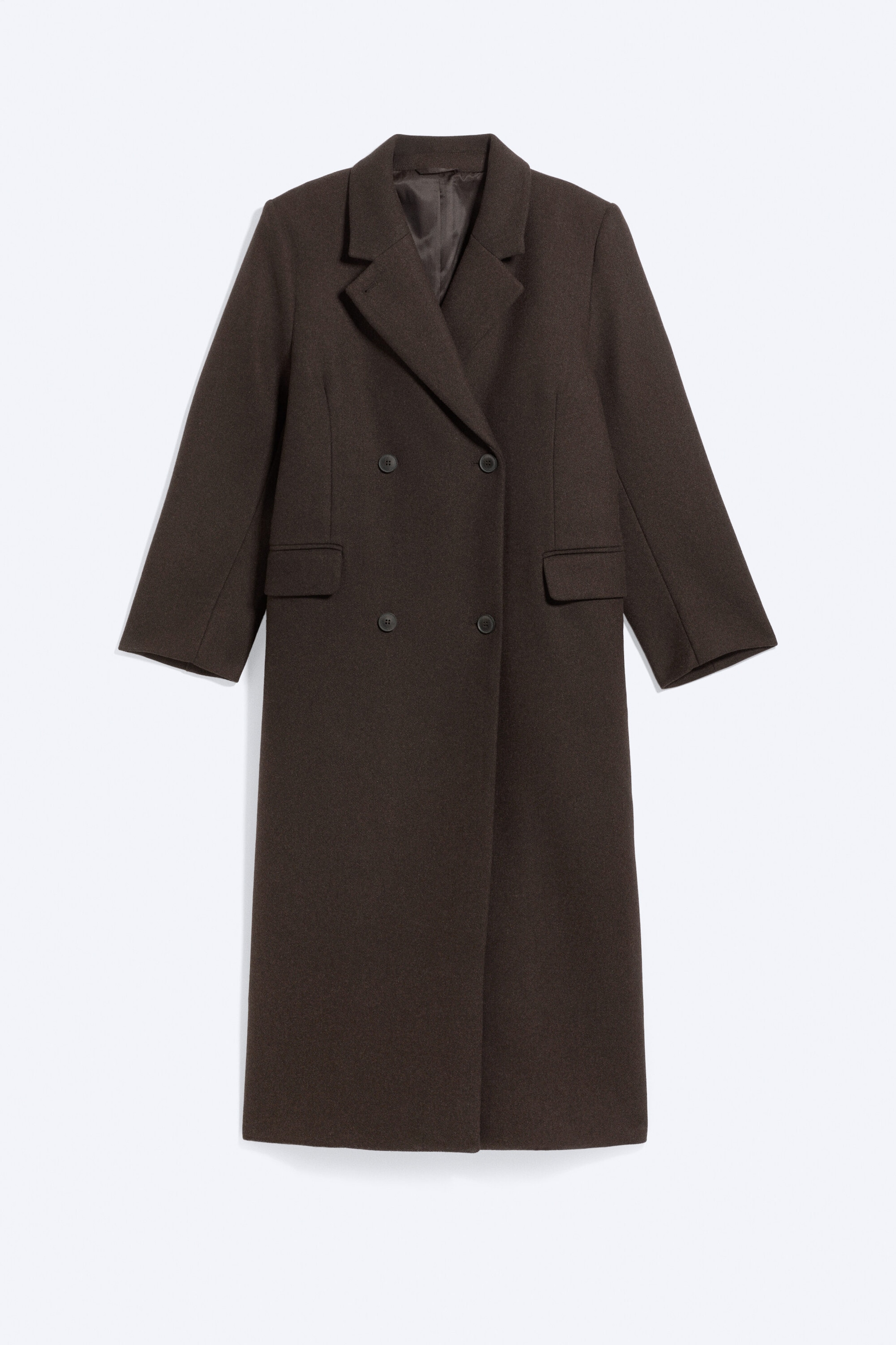 Dark Brown - LOGAN DOUBLE-BREASTED WOOL-BLEND COAT - 4