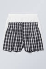 Wit en zwart geruit - Boxershorts, 2-pack - 0
