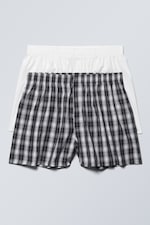 White & Black Check - 2-pack Boxer Shorts - 0