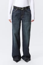 Deep Ocean Blue - Dunkelblau - Ample Low Waist Loose Wide Leg Jeans - 1