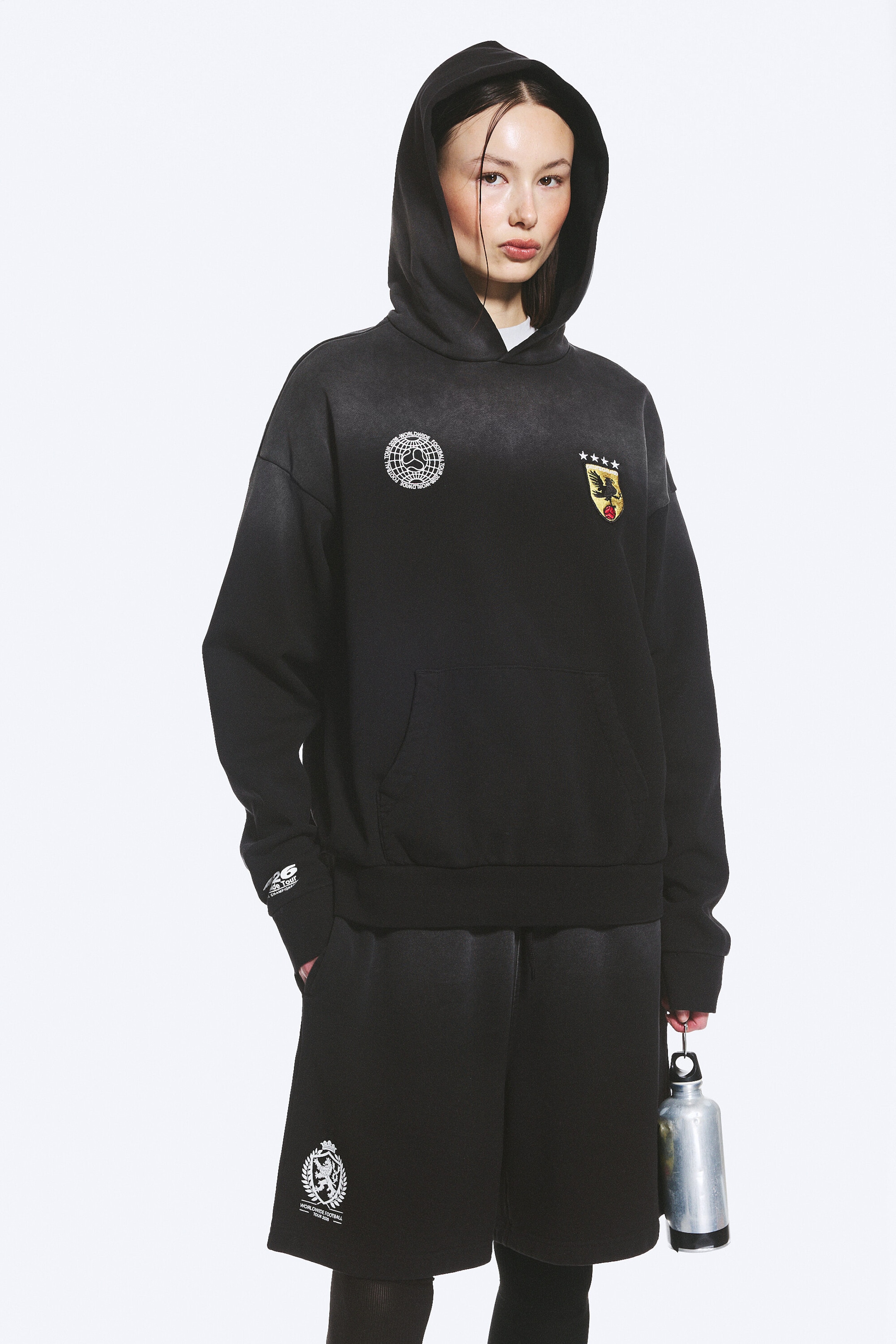 Dark Black - TOFFS Loose Fit Football Hoodie - 2