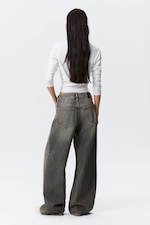 Redondo Black - Washed Black - Solar Loose Wide Leg Unisex Jeans - 5