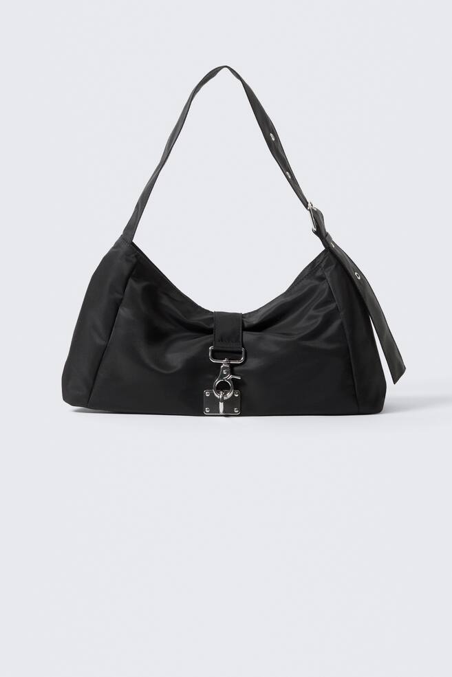 Bolso de hombro con cierre - Negro - 1
