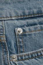 Coastal Blue – lyseblå - Midi-skjørt i denim med lavt liv - 5
