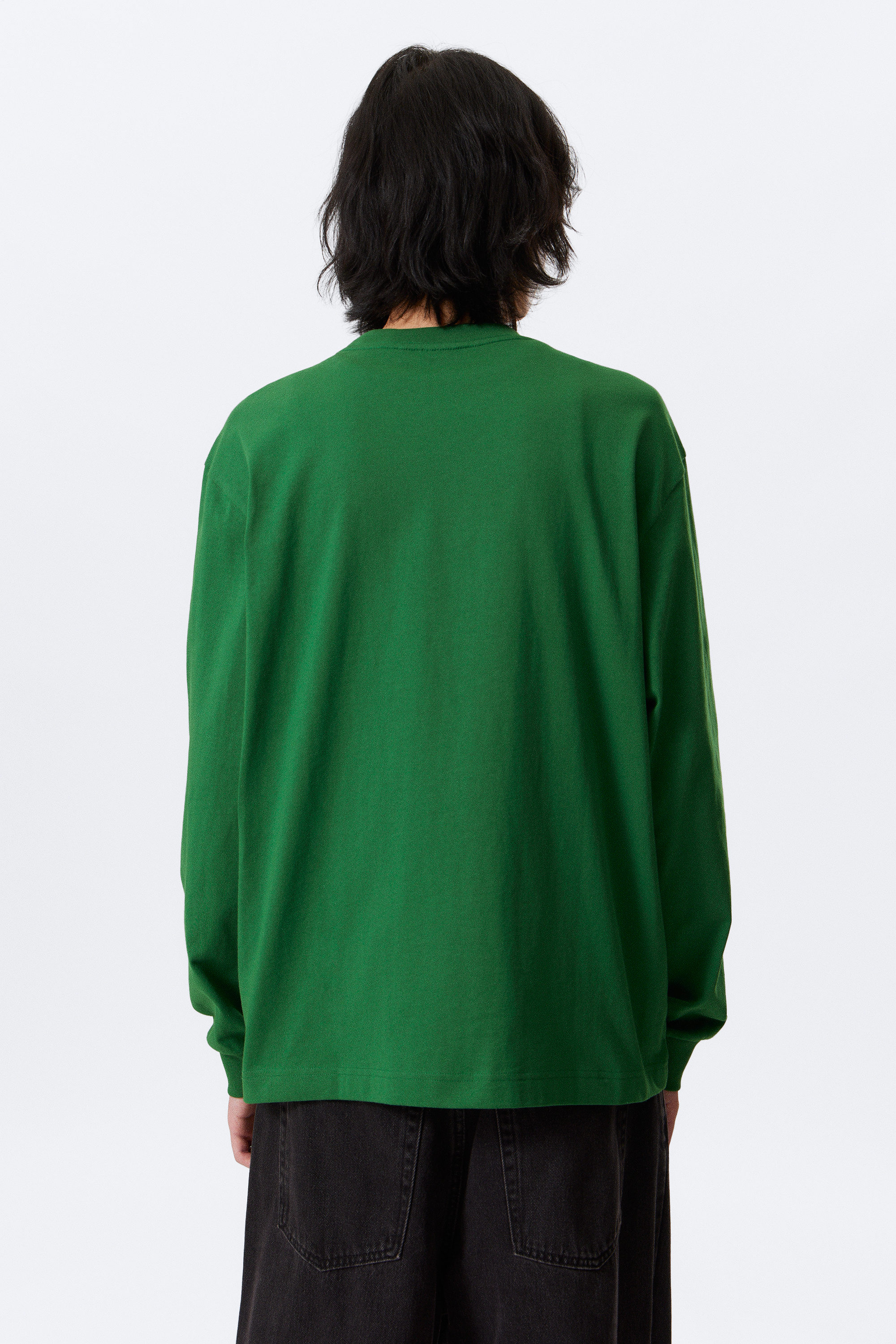 Green - Relaxed Fit Cotton Long-Sleeved T-shirt - 2