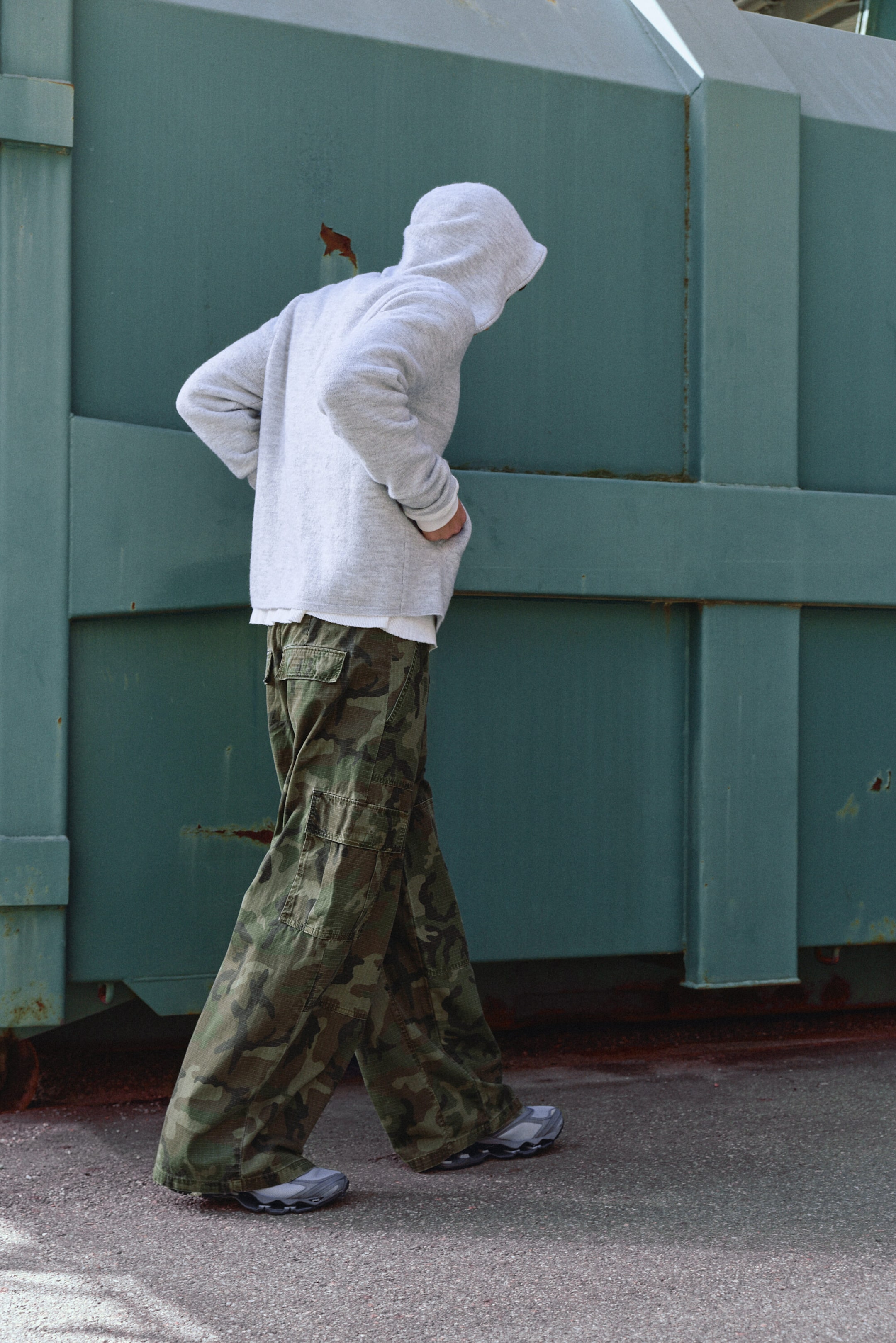 Light Grey Melange - Relaxed Knitted Zip Hoodie - 3